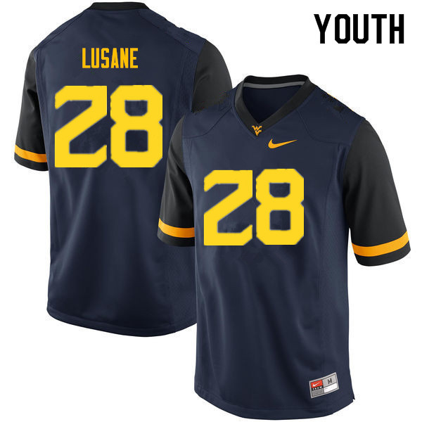 Youth #28 Rashon Lusane West Virginia Mountaineers College Football Jerseys Sale-Navy - Click Image to Close